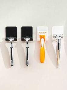 2pcs Bathroom Wall Razor Holder, Self-Adhesive Razor Hook Unisex, Bathroom Accessories, Bathroom Storage & Organization - Multicolor - View 1