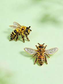 1 pieza Broche de abeja realista/Accesorio de insecto pequeño exquisito con diseño de abeja ricamente detallado/Adecuado para chaquetas, mochilas, sombreros, bolsos, - Multicolor - Ver 6