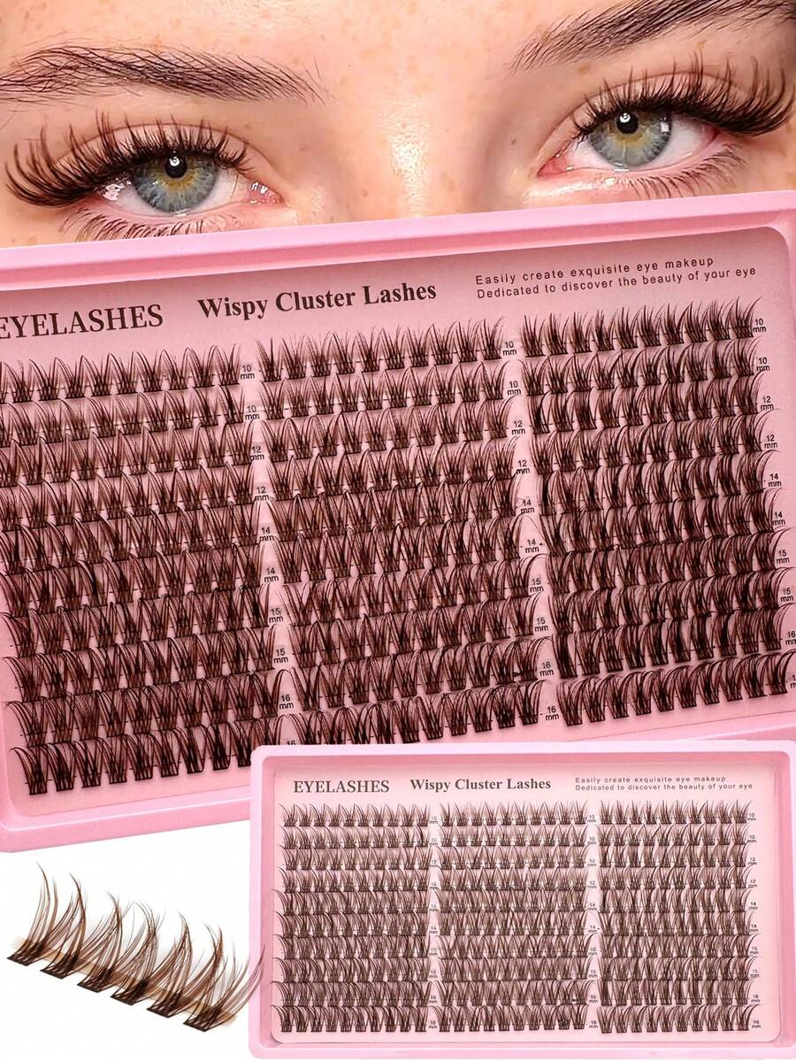 240pcs/300pcs 3D Mixed Length Eyelash Extensions, Thick Natural Eyelash Extensions 10-16mm Mixed Single Lashes, Large Capacity Natural Curl Eyelashes And Soft Lightweight Individual False Eyelashes For Home Daily Makeup DIY Eyelash Extensions
