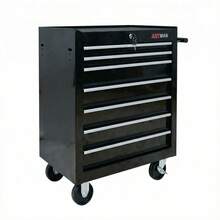 7 DRAWERS MULTIFUNCTIONAL TOOL CART WITH WHEELS-BLACK-XY739469 - Multicolor - View 2