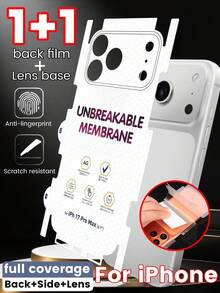 Full Body Coverage Ultra-Thin Invisible Back Film + Lens Base For IPhone11/12/13/14/15/16/17/14pro/15promax/16plus/17promax, Restores Original Phone Feel, Effective Scratch And Scuff Protection, Full Protection For Back + Sides, Bare Phone Feel, Easy To Apply And No Residue, Durable With Self-Healing Scratch Repair - White - View 12