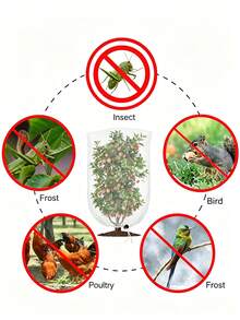 1pc Drawstring Garden Mesh Net,Pest And Bird Protection Cover, Garden Plant Protection Cover, Suitable For Tomato Net, Garden Plant Barrier, Vegetables, Fruits And Flowers - Multicolor - View 7
