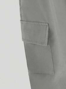 Conjunto de top de manga corta con cuello redondo y pantalón cargo con estampado de dibujos animados para niño pequeño - Negro - Ver 7