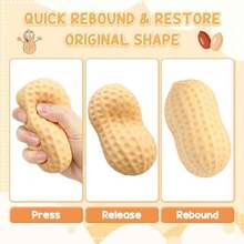 Portable Silicone Peanut Squeeze Stress Toy 1/2pcs, Adult Sensory Stress Relief Toy, Perfect Gift For Birthday, Mother's Day And Family Gathering - Multicolor - View 2