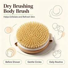 Round Bath Scrub Brush With Soft Bristles For Back Scrubbing, Body Scrubbing, Home Use, Bathing Tool For Men And Women - Apricot - View 11