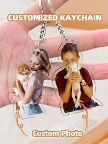 1/2pcs Personalized Acrylic Photo Keychain, Personalized Memorial ...