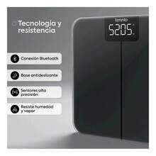 Bascula Digital Personal Femmto Peso Corporal Con Bluetooth Moderna Minimalista 180 Kg Baño - negro - Ver 3