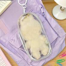 1pc Transparent Doll Storage Bag, PVC Dust-Proof Display Box, Portable Doll Carrying Bag & Backpack Charm, Large Capacity Plush Doll Storage Bag (Doll Not Included) - Multicolor - View 6