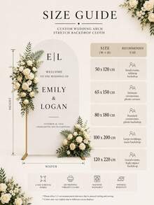 Customized Wedding Arch Fabric Decoration Cover, Personalized Photo/Name/Date/Text, Polyester Double-Sided Elastic Backdrop, Party Decoration, Wedding Welcome Sign, Bridal Gift, No Power Required, Suitable For Wedding, Birthday, Party - Multicolor - View 4