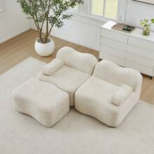 2 Seat L Shape Modular Sofa Beige - Beige 2 Seat - View 2