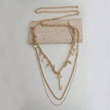 1pc Gold Chain Waist Belt, Fashionable Metal Women's Body Chain, Summer Party Festival Pants Accessory - Gold - View 4