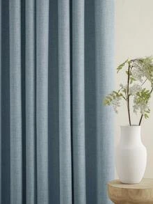 Cortinas Blackout 100% com Textura de Linho, 2 Painéis, Isolamento Térmico, Tratamento de Janela com Bolso para Vara, Adequado para Quarto e Sala de Estar - Azul - Visão 6
