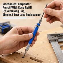 MROOFUL 2.0mm Long Nose Mechanical Pencil Set, 4 Deep Hole Marking Pencils ,Refillable Drafting Pencils For School, Office, Home, Woodworking And DIY, 3 Style Options - Multiple Styles - View 9
