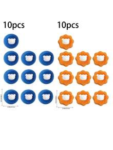 20/12/10/6/3/1pc Reusable Pet Hair Remover Balls, Suitable For Washing Machine And Dryer, Cute Pet Hair Removal Tool, Suitable For Cat And Dog Owners, Can Remove Hair/Lint From Clothes - Multicolor - View 13