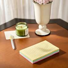 200/100sheets/Pack Lined Sticky Notes , 4 Colors Self Sticky Notes Pad Its, Bright Post Stickies Colorful Big Rectangular Sticky Notes For Laptop Phone Case Notebook Back To School Decor,Student Office Daily To Do List Notepad Stationery - one-size - View 7