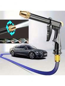 High Pressure Water Gun Multi-Mode Garden Hose Nozzle Spray Head Plastic Material Car Washing Floor Cleaning Pet Bathing Tool - Black - View 1
