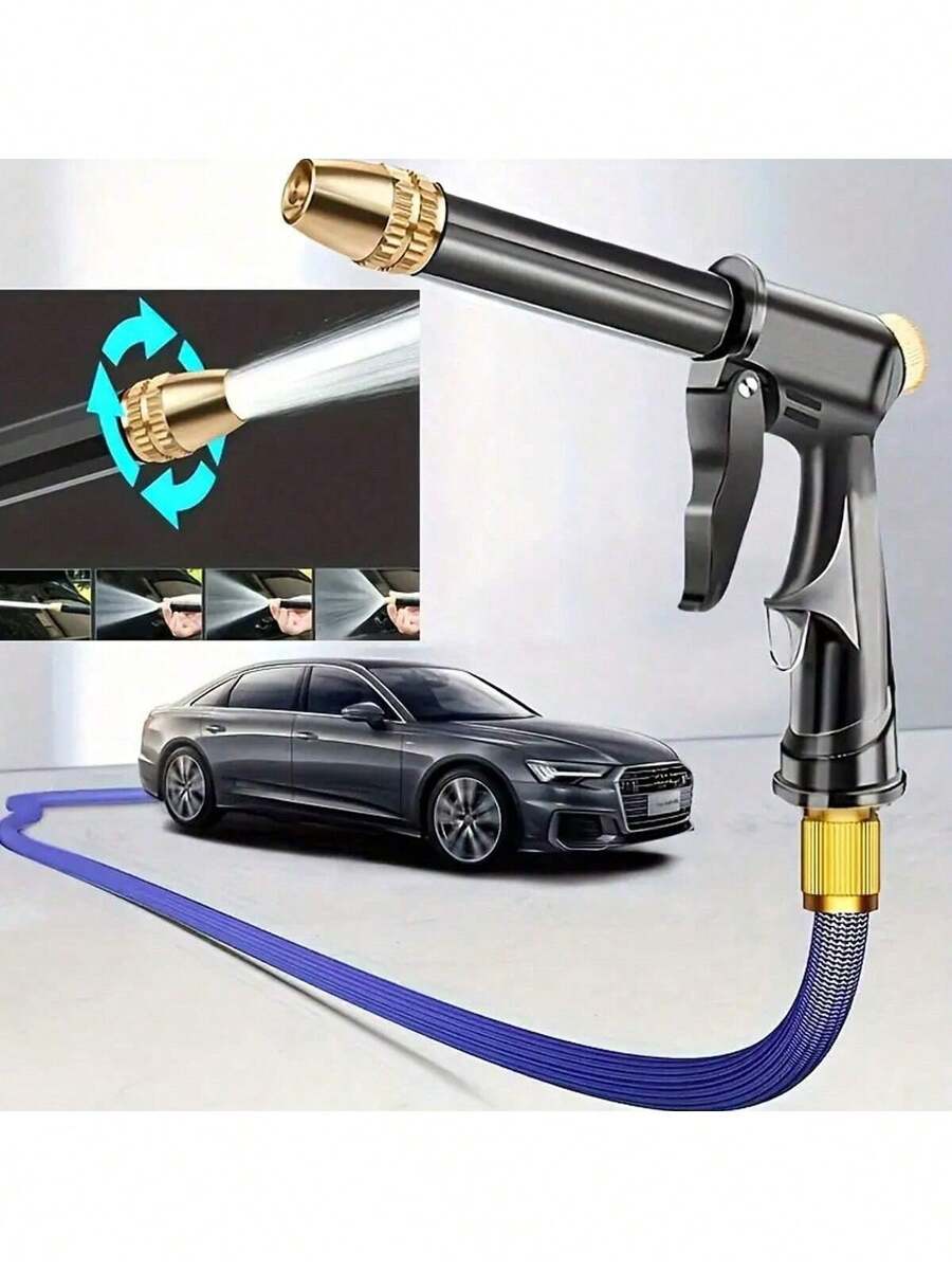 High Pressure Water Gun Multi-Mode Garden Hose Nozzle Spray Head Plastic Material Car Washing Floor Cleaning Pet Bathing Tool - Black - View 1