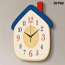 1pc 12"/16" Creative Small House Wall Clock, Ultra-Quiet Quartz Movement, No Ticking Sound, Suitable For Decorating Living Room, Bedroom, Office, Kitchen And Cafe, Perfect Decorative Gift For Friends And Family, Can Be Used For Room Decor, Bedroom Decor, Dorm Decor, Back To School Decor, School Surprise, Home Decor And School Supplies. - Decorative Wall Clock - View 9