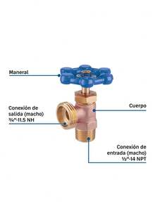 Washing Machine Valve, Blue Handle, FOSET, For Cold Water - Royal Blue - View 2