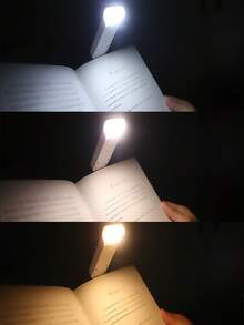 New Foldable USB Rechargeable Reading Light, Eye-Protection Reading/Night Light, Suitable For Night Use, 3 Light Colors, 3 Brightness Levels, White Shell, Includes Book Clip, Portable And Easy To Store - A - View 11