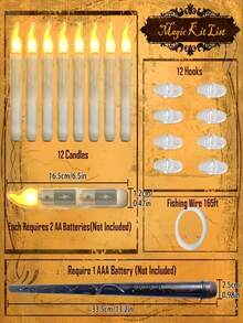 26pcs Floating Candle Lights, Halloween Candle Lights, Flameless Hanging LED Candles, Realistic Flame Effect, Battery Operated, Suitable For Room Decor, Home Decor, Bedroom Decor, Halloween Decor, Party Decor, Indoor Decor, Porch Decor, Windproof - Floating Candle Light - View 5