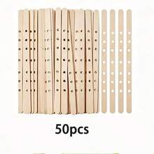 10件裝木製蠟燭燭芯固定座 單孔/多孔 DIY 蠟燭製作工具 燭芯固定棒 - 原色 - 查看 7