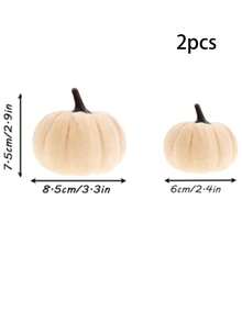 1 Set Velvet Artificial Pumpkin, Pink Faux Velvet Autumn Decor, Suitable For Halloween, Thanksgiving, Autumn Harvest, Home, Wedding, Farmhouse, Tabletop, Christmas Party Decoration, Creative Gift - Pink - View 12