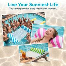 Mesh Breathable Inflatable Float With Pillow Design, Comfortable Reclining Without Pressure, Thickened PVC And Durable, Good Load-Bearing And Anti-Flip, Pool Float / Beach Mat Dual Use, Quick Inflation And Deflation, Portable And Easy To Store, Summer Water Play - Multicolor - View 7