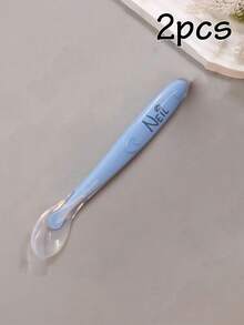 1/2 Set Customized Silicone Spoon, Personalized Tableware Set, Customized Name Engraved Spoon Set, Customizable Name Tableware, Customized Tableware Set, Personalized Gift - Style a - View 13