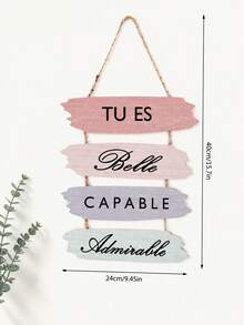 1pc Vintage Wooden Wall Decor Plaque With French Inspirational Quote - Wooden Inspirational Sign, Wall Panel Decoration, Suitable For Teenager Room Decor, First Birthday Anniversary, School And Home Decor, Classic Wall Hanging Design, Wall Hanging Decoration, Inspirational Home Decor, Vintage Charm Decor, Handmade, Family Gift | Inspirational Decor | Natural Wooden Surface, Wall Decor, Suitable For 11 Different Holidays, Christmas Gift, Thanksgiving Gift - Multicolor - View 5