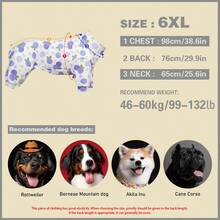 1PC Dog Shedding Hair Control Pajamas - Warm High Stretch Full Coverage Pet Rompers, Anti Licking & Bug Protective Jumpsuit For Small Medium Large Dogs, All Over Printing Dog Clothes - Cute Blueberry Pattern - Multicolor - View 12