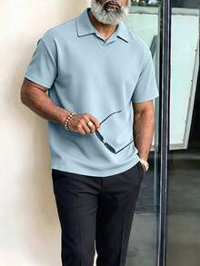 Men's Plus Size 2-Piece Set, Summer Short Sleeve Top And Pants, Men's Plus Size Solid Color T-Shirt Set - Multicolor - View 4