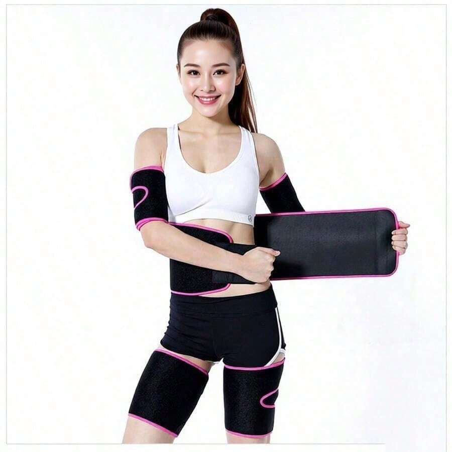 5-Piece Weight Loss Set, Arm Bands, Fitness Running, Sports Protective Gear, Sweat Bands, Waist Belt, Running, Fat Burning, Slimming, Leg Slimming And Weight Loss - Multicolor - View 1