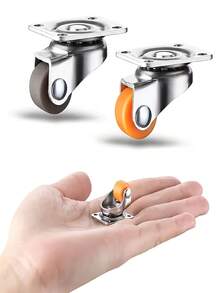 10Pcs Small Caster Wheels, Mini Swivel Caster Wheels, Low Profile Self Adhesive Plate Casters Rollers For Furniture, Kitchen Appliances, Light-Duty Projects, Planters, Tray - 10pcs Mini Universal Swivel Wheels - View 7