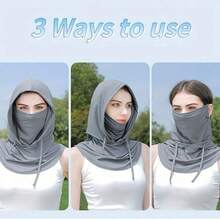 1pc Spring/Summer Sun Protection Hat, Neck Coverage, Large Area Coverage, Includes Hat, Mask, Neck Gaiter, Sun Hood, Breathable And Portable, Suitable For Men And Women Full Face Mask - Multicolor - View 5
