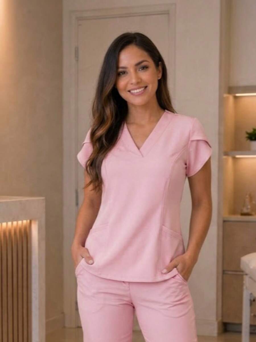 Blusa scrub manga tulipa