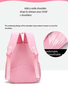 A Cute Astronaut Backpack, Suitable For Boys And Girls In Primary And Middle School. Astronaut Pattern Design, Burden-Reducing And Spine-Protecting Backpack, Including Convenient Small Pockets, A Must-Have For Back To School Season - Multicolor - View 6