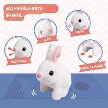 Interactive Electric Plush Bunny With Sound And Movement - White - View 7