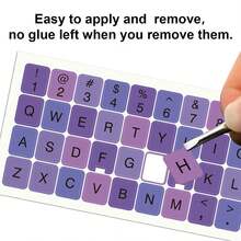 6pcs/Set Colorful Universal English Keyboard Stickers, Laptop Desktop Computer English Keyboard Letter Stickers, DIY Graffiti Self-Adhesive Stickers - English Keyboard Stickers - View 3