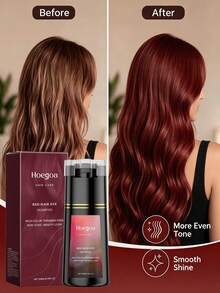 EELHOE 200ml Red Hair Dye Shampoo,3-In-1 Hair Coloring Shampoo,Semi Permanent Hair Color Shampoo,Covers Gray Hair,Cleansing & Nourishing Care,Easy To Use For Women & Men,Festival/ Party/Concert/ Carnival/Back To School Hair Products,Travel Essential - 紅色 - 查看 6