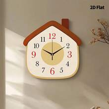 1pc 12"/16" Creative Small House Wall Clock, Ultra-Quiet Quartz Movement, No Ticking Sound, Suitable For Decorating Living Room, Bedroom, Office, Kitchen And Cafe, Perfect Decorative Gift For Friends And Family, Can Be Used For Room Decor, Bedroom Decor, Dorm Decor, Back To School Decor, School Surprise, Home Decor And School Supplies. - Decorative Wall Clock - View 4