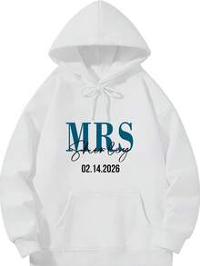 Custom Hoodies For Men Women,Personalized Valentine's Day Gifts For Him Her, Mr & Mrs Couples Hoodie With Text,Fall Outfits Women,Hoodie For Women,Y2k - White - View 1