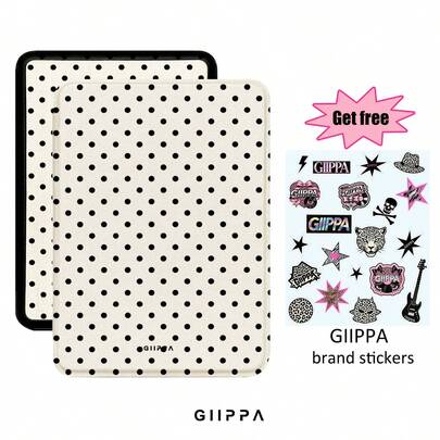 GIIPPA Ốp bảo vệ Kindle màu trắng vintage họa tiết chấm bi hồng, có dây đeo tay co giãn điều chỉnh được, tự động đánh thức/ngủ, chống sốc, dạng nắp gập cho máy đọc sách, tương thích với tất cả các phiên bản Kindle Paperwhite, Basic Kindle và Kindle Colorsoft, phù hợp cho Valentine, tựu trường, văn phòng, Giáng sinh, Halloween, Lễ Tạ ơn, quà tặng tuyệt vời cho bạn gái, quà cưới mùa cưới, phong cách đọc sách chấm bi vintage