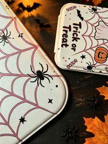 1pc Halloween Ghost Pumpkin Mirror, Desktop Dormitory Tabletop Mirror, Portable Folding Makeup Mirror, Halloween Handheld Mirror, PU Leather Mini Mirror, Multi-Functional Folding Makeup Mirror For Carrying, Small And Large Halloween Dormitory Office Home Tabletop Dressing Mirror, Suitable For Daily And Holiday Use, Portable - Multicolor - View 5