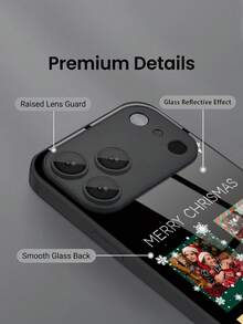 1pc Customized Phone Case With Photo, DIY 4-Piece Christmas Fashion Family/Couple/Pet Creative Phone Case, Compatible With Samsung S24 Ultra/S25 Ultra/S16 Plus & Apple Duo/18 Pro Max/17 Pro Max/16 Pro/15/14 Plus/13 Pro/12 Pro Max/11/Xs Max/8/7/6 Plus Phone Accessories, Personalized Gift, Best Gift For Boyfriend/Girlfriend - Black - View 6