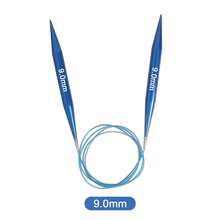 1 par de agujas de tejer circulares de aluminio anodizado azul desmontables e intercambiables + cable de conexión flexible desmontable, agujas de tejer circulares, adecuadas para bufandas, gorros, suéteres y proyectos de tejido DIY con lana - Tejer - Ver 14