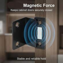 Cabinet Magnetic Catch L-Shaped Ultra Thin Drawer Magnet Closures,Drawer Magnet Adhesive Cabinets Latch For Kitchen Wardrobe Closet Door(8/16/24 Pcs) - Black - View 5