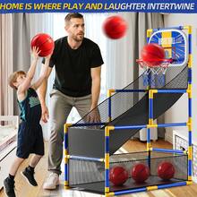 Arcade Basketball Game Indoor, Kids Ajustable Basketball Hoop, Outdoor Carnival Sports Play Toy With 4 Balls And Air Pump, Educational Birthday Gift For Boys Girls 3 4 5 6 7 8 Year Old - Blue - View 8