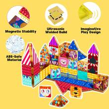 52/60pcs Fun Circus Magnetic Building Blocks, Creative DIY Assembly Set, Interactive Construction Toy, Imagination Learning Activity, Educational Gift For Boys And Girls Aged 3+ - Multicolor - View 6