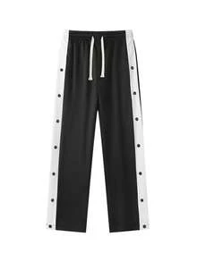 Men's Casual Loose Straight Leg Sweatpants, Spring/Autumn Fashion Sports Long Pants - Black - View 2